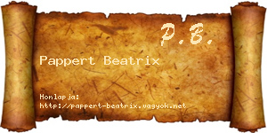 Pappert Beatrix névjegykártya